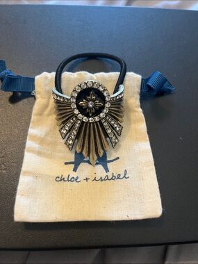 Chloe + Isabel Antiqued Gold Fan Rhinestone Hair Tie
